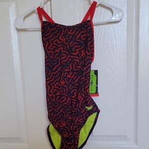 Speedo Red and Black Swimsuit